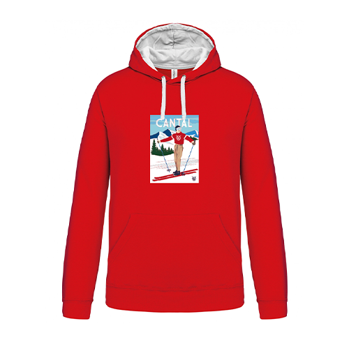 Cantal Shop |  - SWEAT À CAPUCHE SKI ROUGE