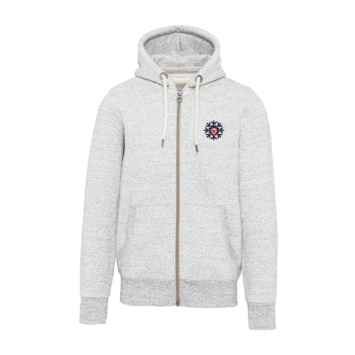 Cantal Shop |  - SWEAT À CAPUCHE ZIPPÉ FLOCON GRIS