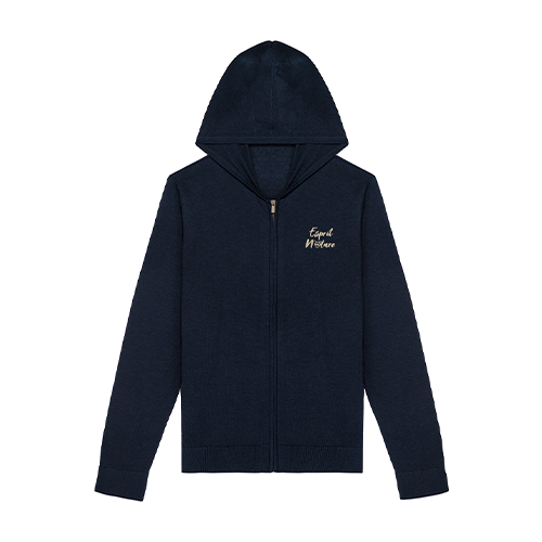 Cantal Shop |  - PULL À CAPUCHE ZIPPÉ ESPRIT NATURE MARINE