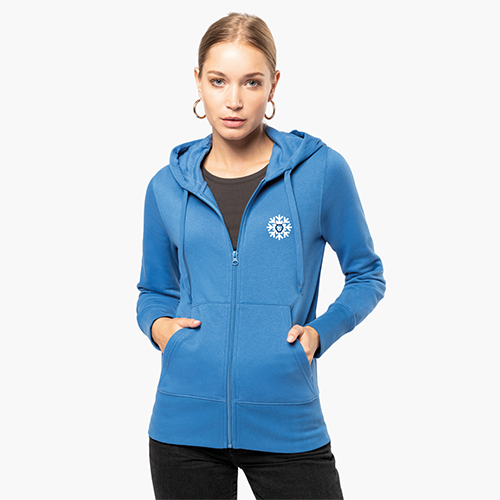Cantal Shop |  - SWEAT À CAPUCHE ZIPPÉ FLOCON BLEU