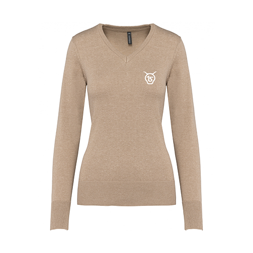 Cantal Shop |  - PULL COL V SALERS 15 BEIGE