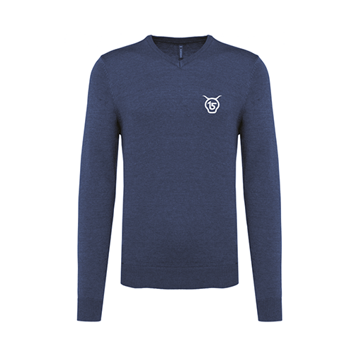 Cantal Shop |  - PULL COL V SALERS 15 BLEU