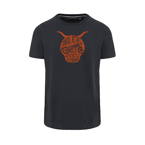 Cantal Shop |  - TEE-SHIRT CANTAL ROAD MOTO GRIS ANTHRACITE