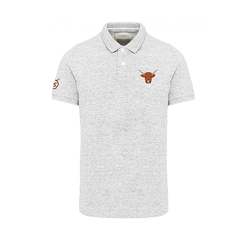 Cantal Shop |  - POLO TÊTE DE VACHE GRIS CHINÉ