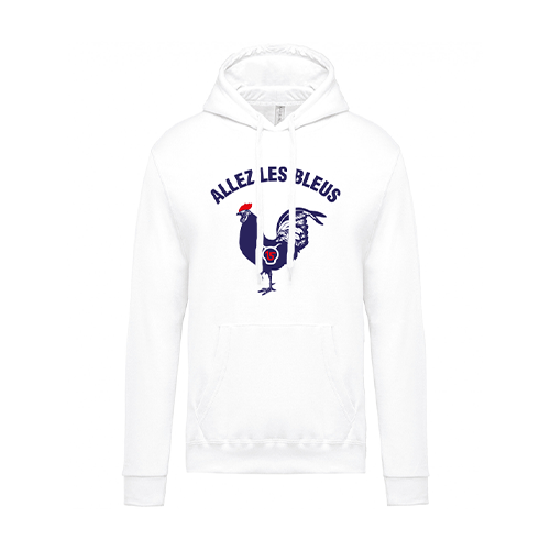 Cantal Shop |  - SWEAT À CAPUCHE ALLEZ LES BLEUS | BLANC