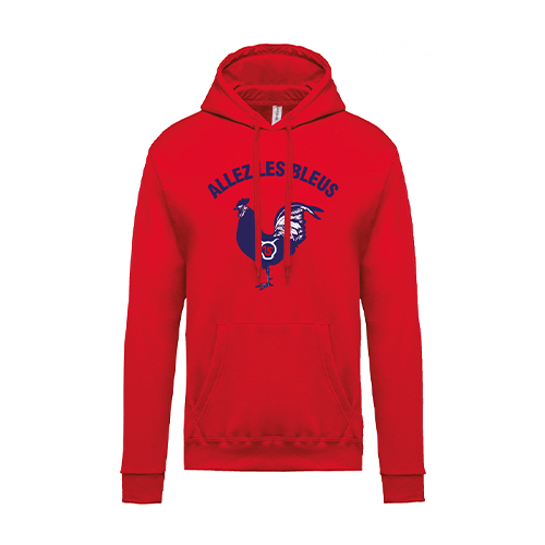 Cantal Shop |  - SWEAT À CAPUCHE ALLEZ LES BLEUS | ROUGE