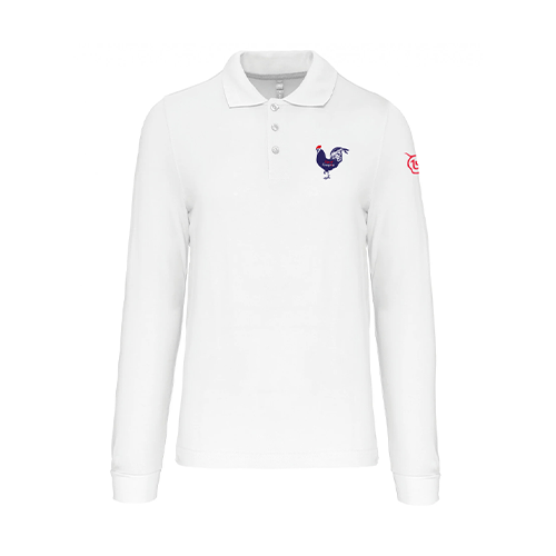 Cantal Shop |  - POLO ESPRIT FRANÇAIS MANCHES LONGUES  BLANC