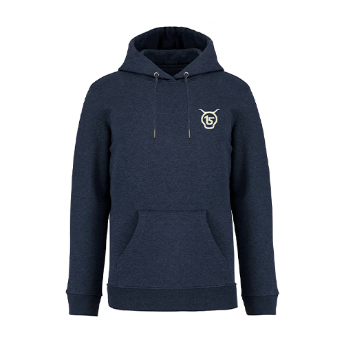 Cantal Shop |  - SWEAT À CAPUCHE SALERS 15 MARINE CHINÉ