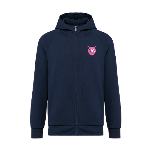 Cantal Shop |  - SWEAT À CAPUCHE ZIPPÉ RUGBY TÊTE MARINE