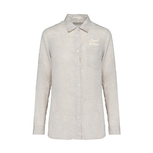 Cantal Shop |  - CHEMISE EN LIN FEMME ESPRIT NATURE BEIGE