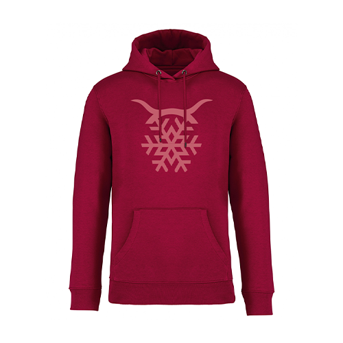 Cantal Shop |  - SWEAT À CAPUCHE FLOCON BORDEAUX