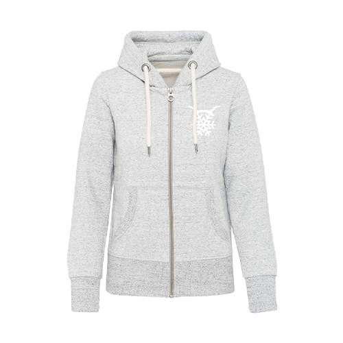 Cantal Shop |  - SWEAT À CAPUCHE ÉPAIS ZIPPÉ FLOCON GRIS