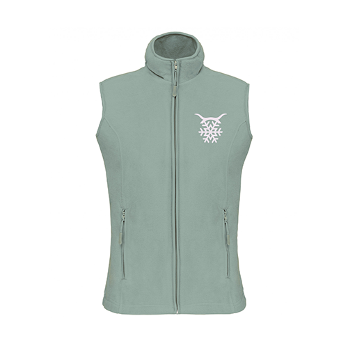 Cantal Shop |  - POLAIRE SANS MANCHES ZIPPÉE FLOCON SAGE