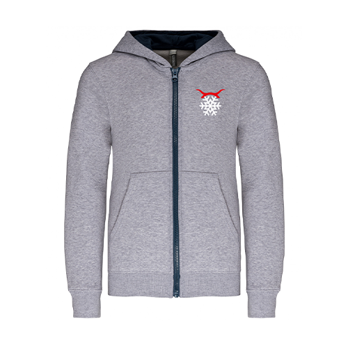 Cantal Shop |  - SWEAT ZIPPÉ ENFANT FLOCON GRIS