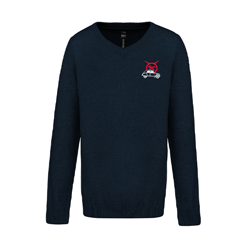 Cantal Shop |  - PULL ENFANT COL V 2CV MARINE