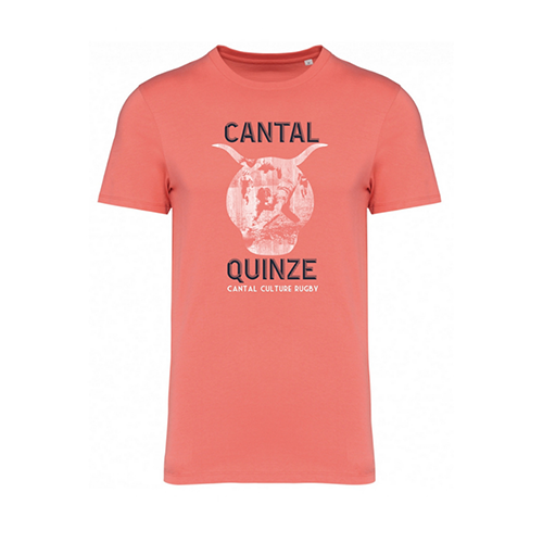 Cantal Shop |  - TEE-SHIRT RUGBY XV VINTAGE CORAIL