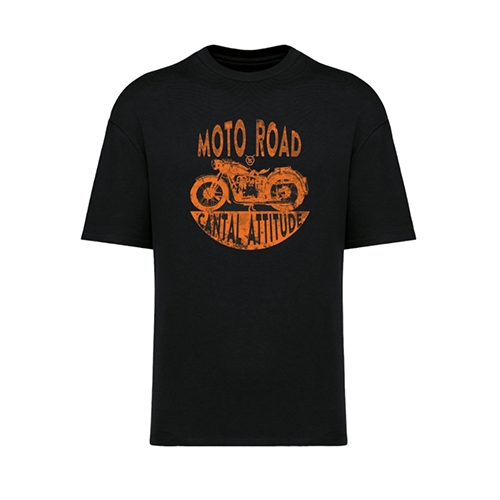 Cantal Shop |  - TEE-SHIRT OVERSIZE ÉPAIS MOTO ROAD NOIR