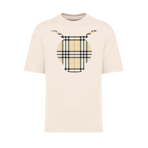 Cantal Shop |  - TEE-SHIRT OVERSIZE ÉPAIS CARO BEIGE