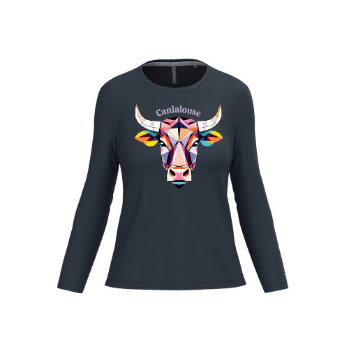 Cantal Shop | TEE SHIRT MANCHES LONGUES CANTALOUSE BLEU MARINE
