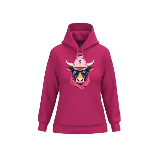 Cantal Shop | SWEAT CAPUCHE SALERS BONNET FUSCHIA