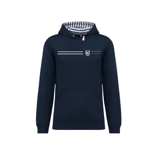 Cantal Shop | SWEAT CAPUCHE MARINIERE BLEU MARINE