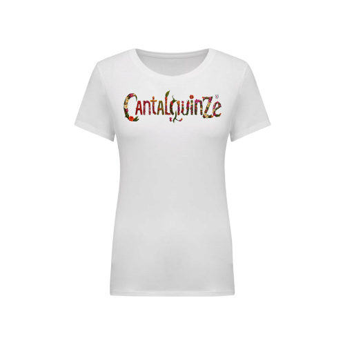 Cantal Shop | TEE SHIRT CANTAL QUINZE FLEURI BLANC