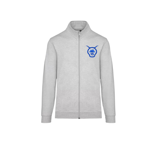 Cantal Shop | SWEAT ZIP TETE 15 TRIANGLE COEUR GRIS